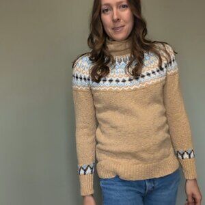 LL Bean Ragg Sweater – Cozy Cottagecore Cotton Knit Khaki | Women’s XS